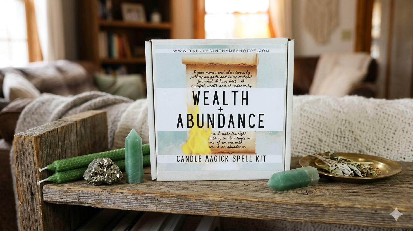 Wealth + Abundance Spell Candle Kit image 0
