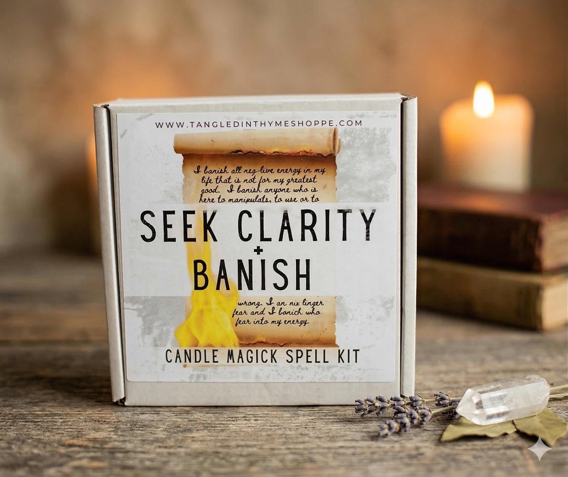 Seek Clarity + Banish Spell Candle Kit image 0